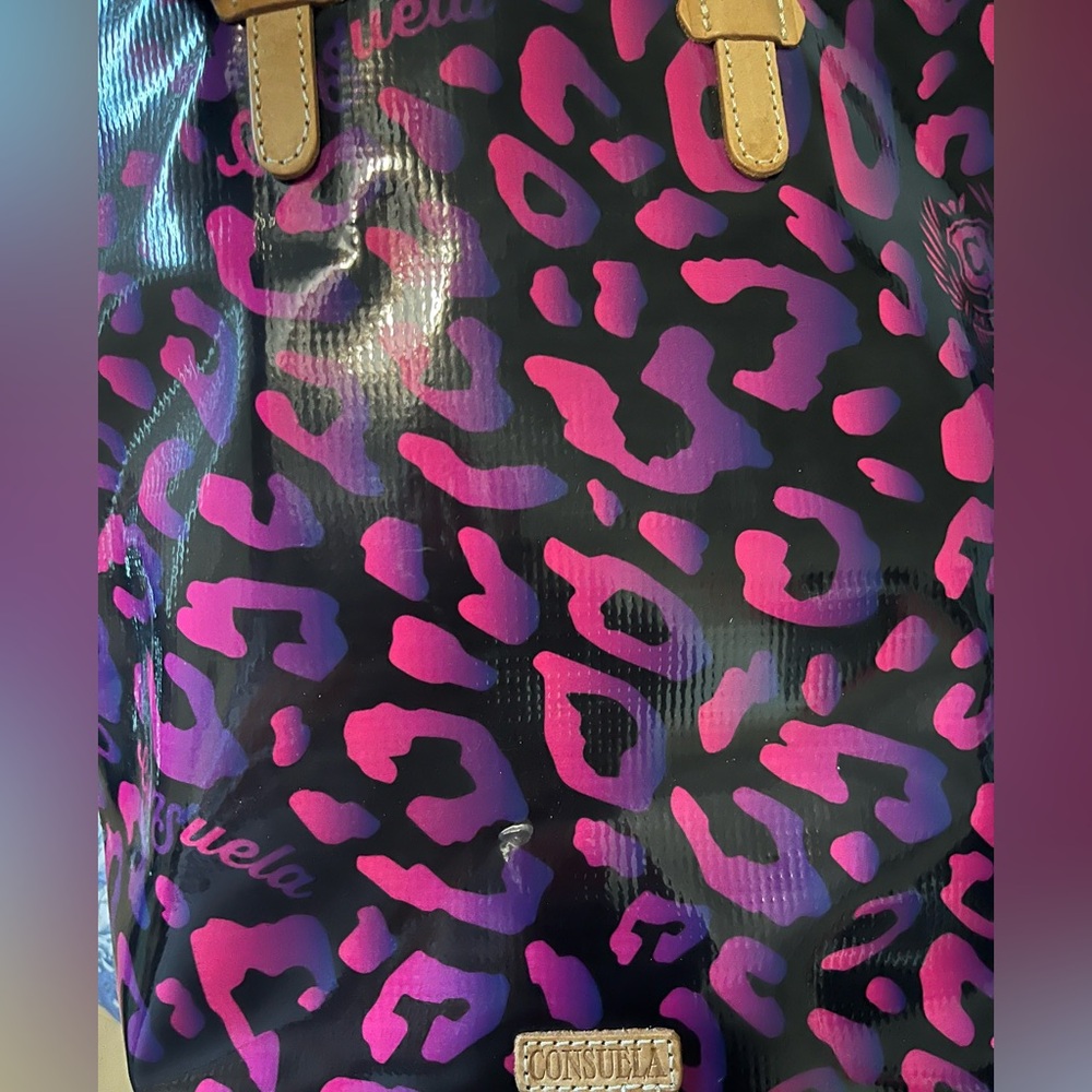 Consuela Pink and Purple Backpack with Vibrant Leopard Print - Picture 8 of 8